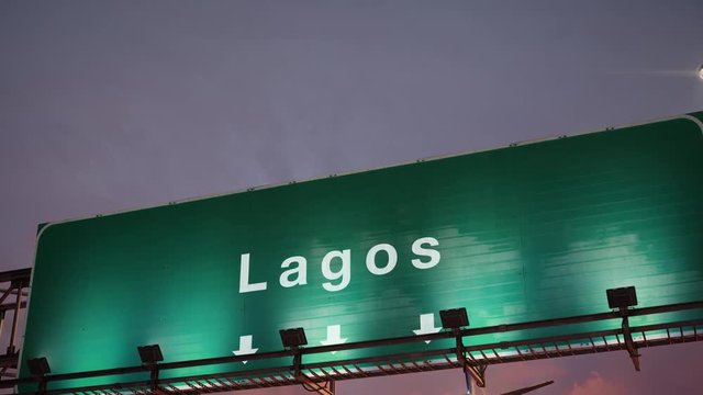 Airplane Landing Lagos during a wonderful sunrise