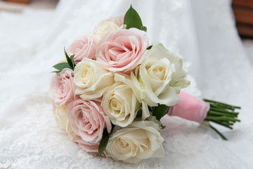 Rose bouquet for the bride at a wedding