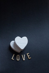 Obraz premium Happy Valentines Day romantic greeting card. Text Love. Place for text, copy space.
