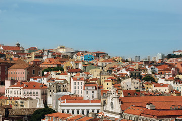 Fototapeta na wymiar Panoramic aerial view of Lisbon