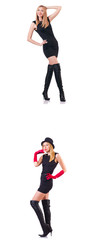 Obraz premium Beautiful woman wearing topboots