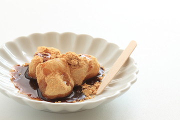 Japanese food, sweet black honey and mochi