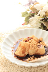 Japanese food, sweet black honey and mochi