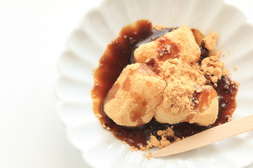 Japanese food, sweet black honey and mochi