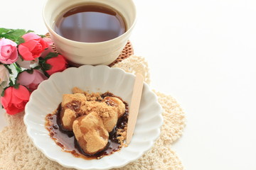 Japanese food, sweet black honey and mochi