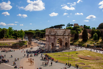 View of Fori Imperiali ruins - Rome