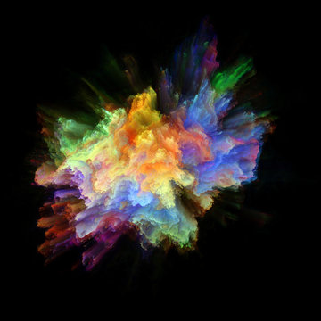 Acceleration of Colorful Paint Splash Explosion