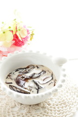 Milk and coffee jelly for dessert image