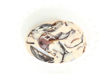 Milk and coffee jelly for dessert image
