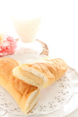 Peanut butter bun for Japaese school food image