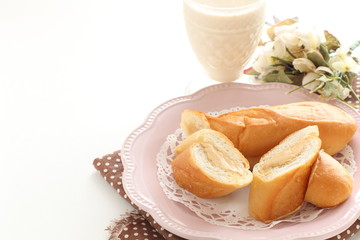 Peanut butter bun for Japaese school food image