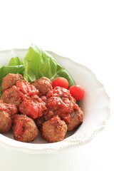 Meat ball and tomato sauce