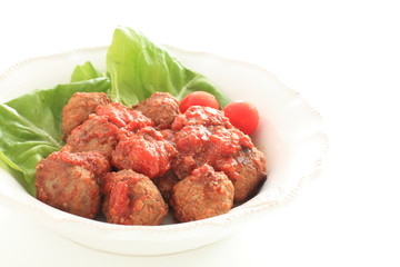 Meat ball and tomato sauce
