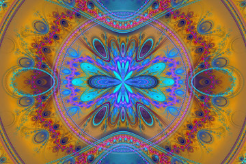 Geometric fractal shape can illustrate daydreaming imagination psychedelic space dreams magic explosion frequency patterns radiation concepts.