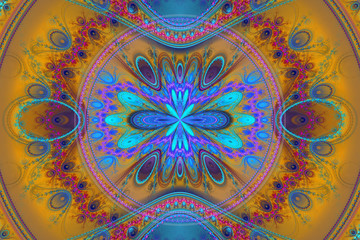 Geometric fractal shape can illustrate daydreaming imagination psychedelic space dreams magic explosion frequency patterns radiation concepts.