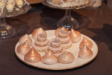 Food sweets junk food confectionery and eating concept close up of cakes