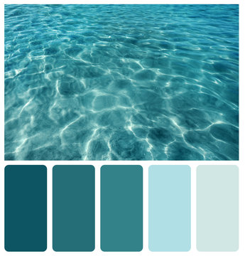 Ripples and flecks on ocean water. Color palette