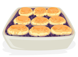 American Food Blue Berry Cobbler Illustration