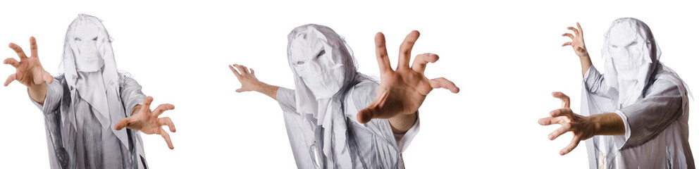 Monster on white in scary halloween concept 