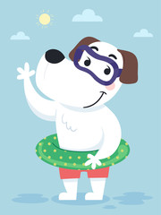 Dog Swimming Attire Illustration