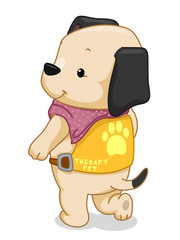Mascot Dog Service Therapy Outfit Illustration