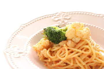 Japanese Mentaiko fish roe and Cauliflower pasta