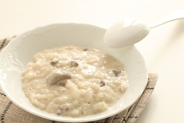 Mushroom and cream risotto