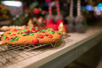 Fresh cookie with Christmas colours