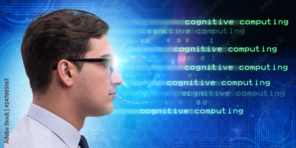 Wall mural cognitive computing and machine learning concept