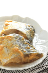 Japanese food ingredient, miso marinated mackerel