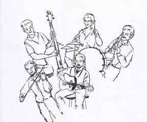 Jazz Band (Original Drawing)