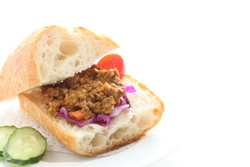 Homemade Keema curry sandwich