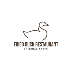 Obraz premium logo fried duck restaurant