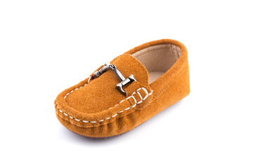 Small Child Shoes On White