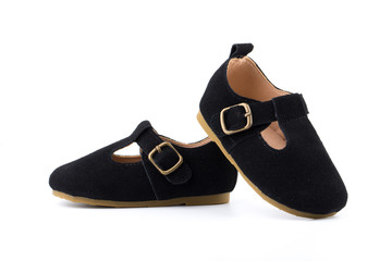 Small Child Shoes On White