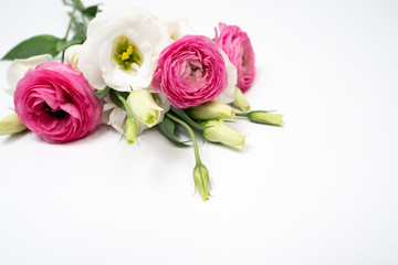 Naklejka premium Pink and White Flower Flat lay