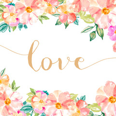 Cute Painted Love Background with Calligraphy