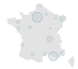 The French Finance And Economy Concept, The Map And The Cities 