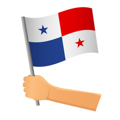 Panama flag in hand