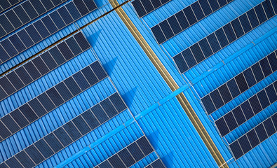 Solar photovoltaic panel on aerial roof