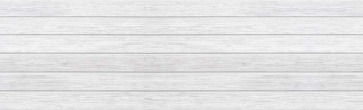 panorama of white wood wall texture and background