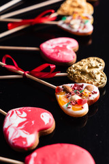 heart cookie pops for Valentine's Day