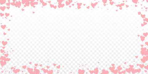 Pink heart love confettis. Valentine's day frame g