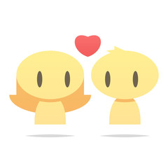 Cartoon couple character vector isolated