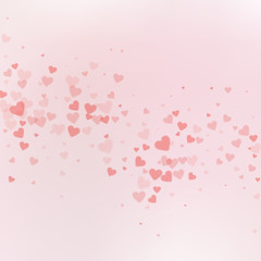 Red heart love confettis. Valentine's day falling 