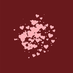 Pink heart love confettis. Valentine's day explosi