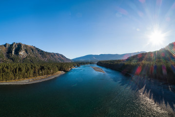  autumn valley of mountain river