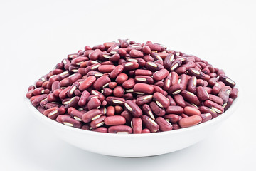 Red bean on white background