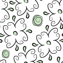 green Floral pattern.