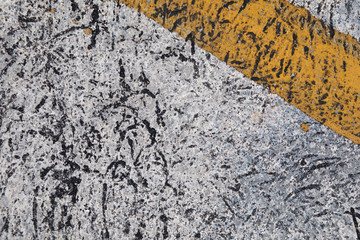 horizontal design on cement and concrete texture for pattern and background with a yellow  strip- Image